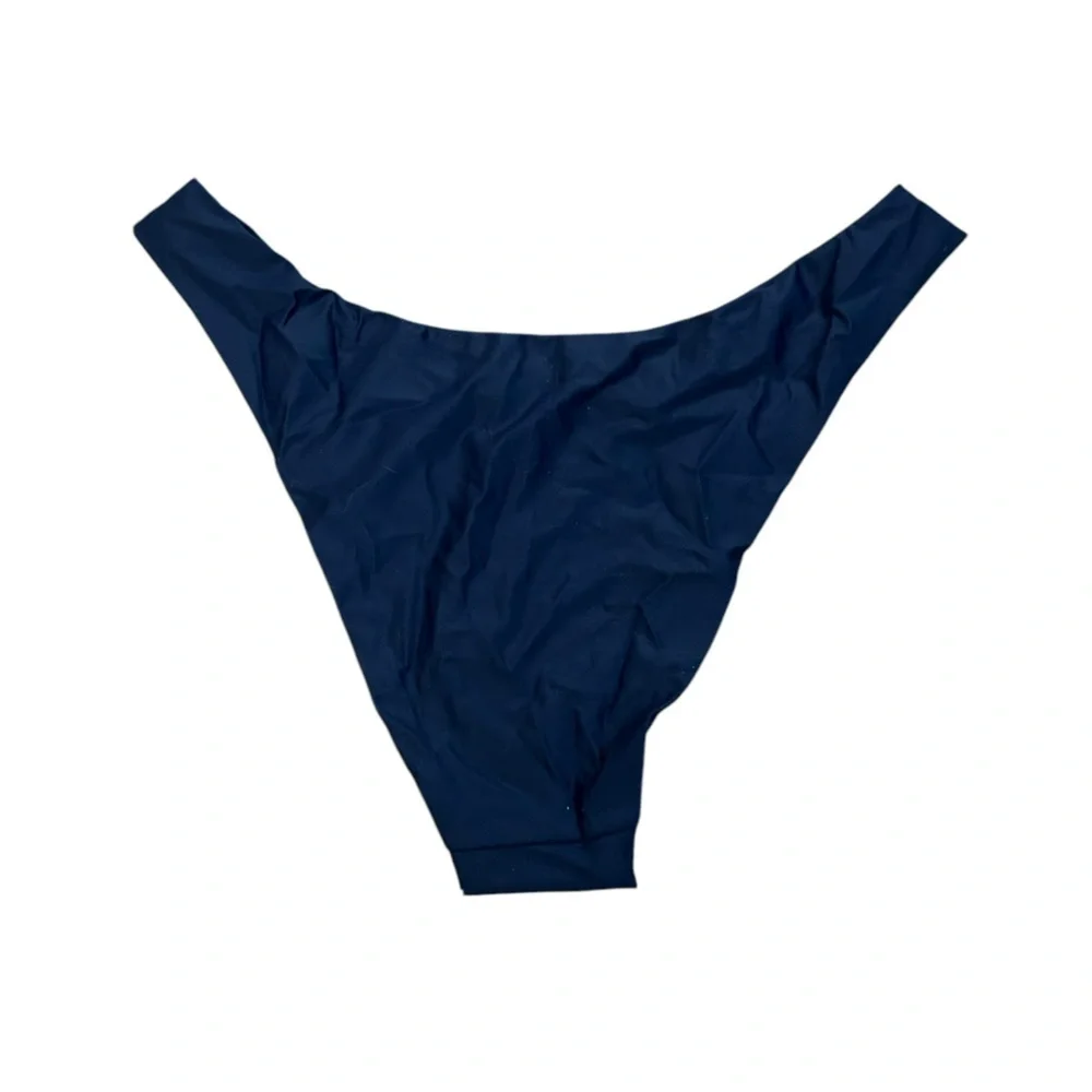 J. Crew Solid Navy Curved-Waist Cheeky Bikini Bottom Women’s Sz Medium BC125 NWT